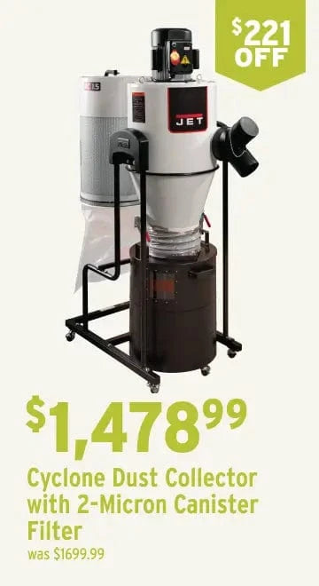 $221 off Cyclone Dust Collector with 2-micron canister filter