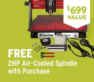 Free 2hp Air-cooled spindle with purchase